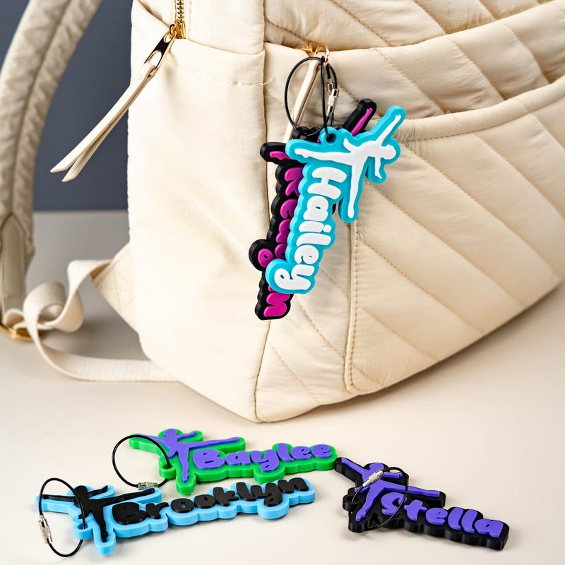 🎁 Personalized Dance Bag Tag – Custom Dance Name Keychain – Ballet Gift for Dancers – Dance Recital Favor – Dance Team Bag Charm