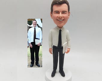 Custom Bobblehead from Photo, Figurine Gift for Him, Formal Portrait Keepsake