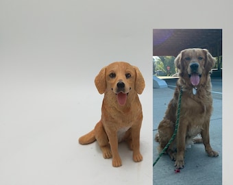 Custom dog figurine from photo – personalized pet sculpture keepsake gift for dog lovers, memorial, birthday or Christmas celebration
