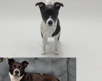Custom dog figurine from photo – personalized pet sculpture keepsake gift for dog lovers, memorial, birthday or Christmas celebration