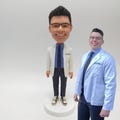 Custom Doctor Bobblehead in White Coat with Personalized Likeness from Photo – Unique Medical School Graduation or Thank You Gift