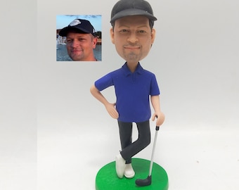 Golf Bobblehead, Custom Figurine from Photo, Gift for Golfers Who Have Everything