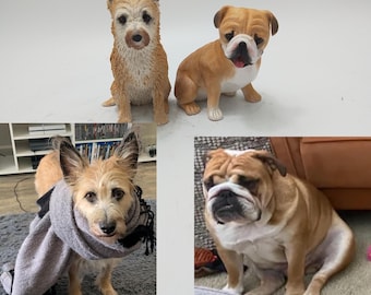 Custom dog figurine from photo – personalized pet sculpture keepsake gift for dog lovers, memorial, birthday or Christmas celebration