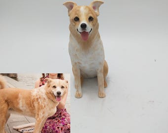 Custom dog figurine from photo – personalized pet sculpture keepsake gift for dog lovers, memorial, birthday or Christmas celebration