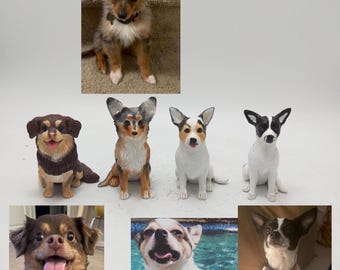 Custom dog figurine from photo – personalized pet sculpture keepsake gift for dog lovers, memorial, birthday or Christmas celebration