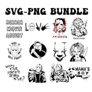 Mega Horror SVG Bundle, Halloween SVG Bundle, Horror Friends SVG, Halloween Horror , Halloween Clipart,Micheal Svg, Jason Svg, Digital
