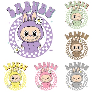 Trending roze stripfiguurbundelontwerp, perfect cadeau voor kinderen, paascoquette strikpop voor kinderen meisjes png, grappige cartoon-svg png