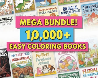 Ultimate 10,000+ Coloring Book Collection - Printable Digital Bundle for Kids & Adults