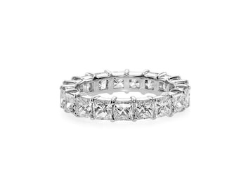 Unique Wedding Ring set with Princess Cut Natural Diamond Eternity Band Personalized Anniversary Jewelry Gifts for Her