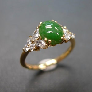 Jade Engagement Ring, Jade Jewelry, Natural Jade, Jade Gift, Green Jade Ring, Jade Birthstone, Unique Engagement Ring, Oval Ring, Jade Ring