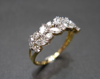 Unique Wedding Ring, Marquise Diamond Ring, Diamond Wedding Ring, Unique Engagement Ring, Diamond Engagement, Two Tone Ring, Bridal Ring