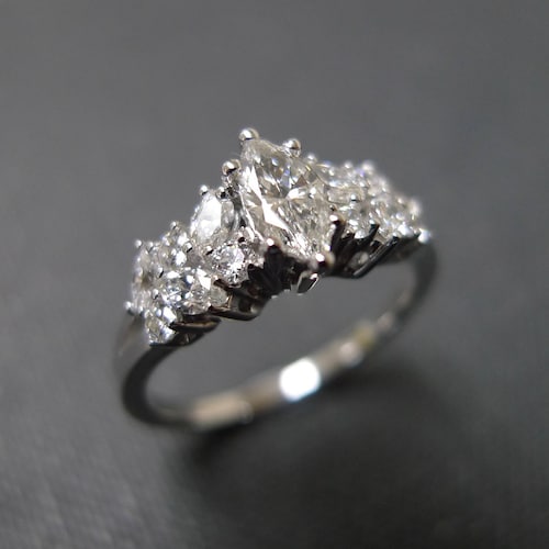 Details about   2 Ct Marquise Cut Diamond Engagement Wedding Promise Ring 14K White Gold Over