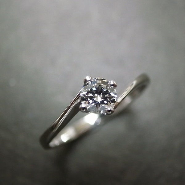 Engagement Ring, Diamond Engagement Ring, Solitaire Diamond, Proposal Ring, Dainty Engagement, Solitaire Ring, gold solitaire, twist ring