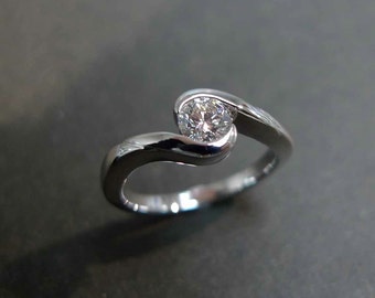 0.40ct Diamond Solitaire Engagement Ring in 14K White Gold