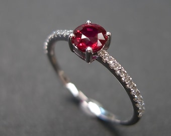 Ruby Ring, Diamond Ring, Solitaire Ring, Engagement Ring, Delicate Ring, Stackable Rings, Customize Ring, Birthstone Ring, Gemstone Ring