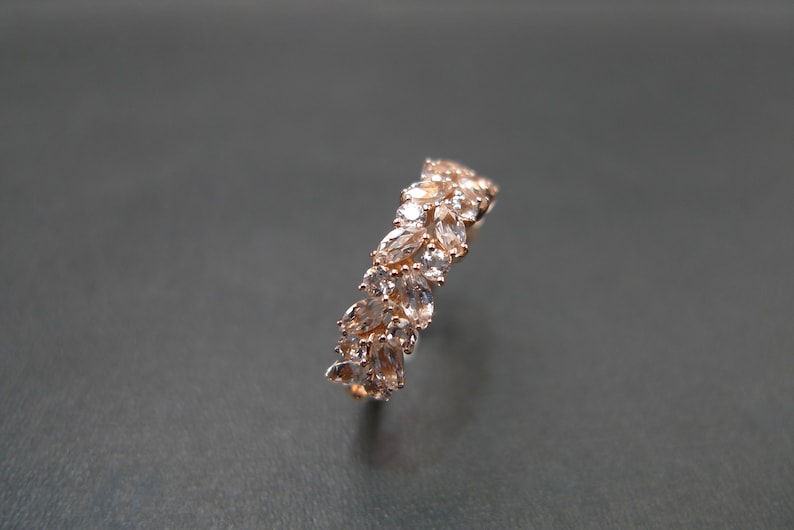 morganite wedding band, morganite ring, morganite engagement ring, rose gold morganite, rose gold ring, morganite eternity, rose gold wedding band, morganite eternity ring, morganite jewelry, pink morganite ring, unique wedding ring, delicate ring