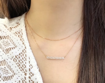 Marquise Diamond Pendant Necklace in 18K Rose Gold