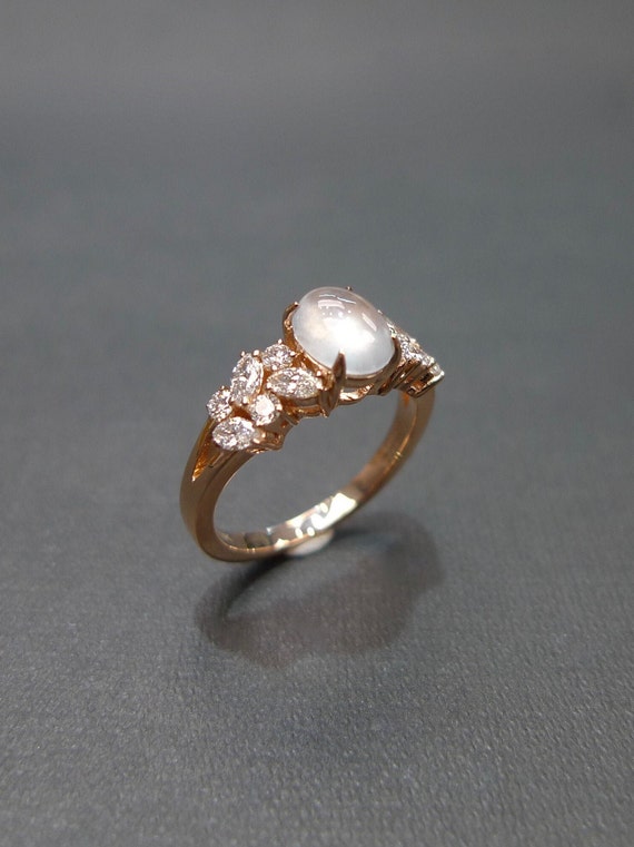 White jade engagement best sale rings