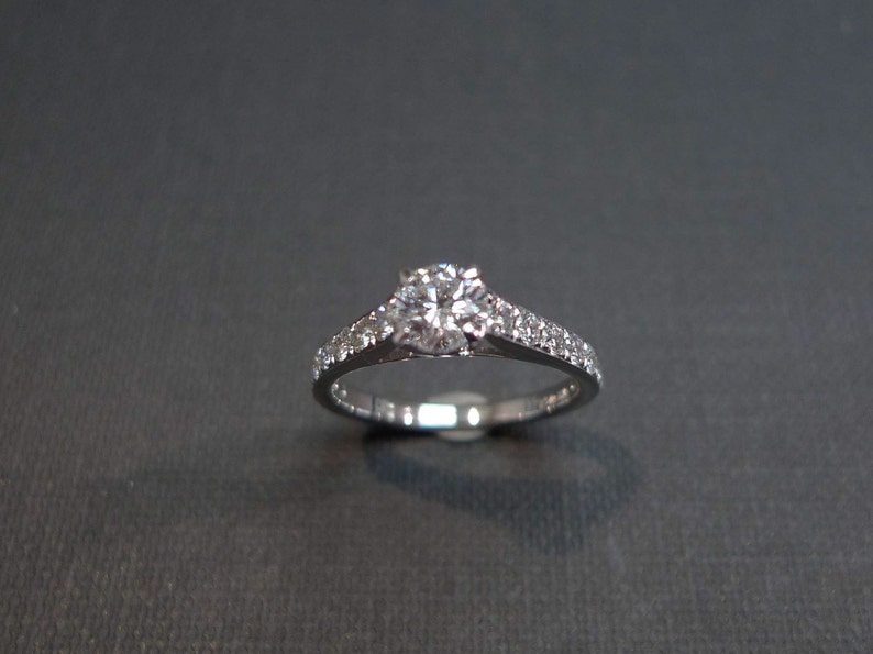 Diamond Engagement Ring / Engagement Ring / Wedding Ring / 0.40ct Diamond Ring / Diamond wedding ring / Promise Ring in 18K White Gold image 4