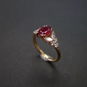 ruby ring, ruby engagement ring, engagement ring, unique engagement ring, oval ring, marquise ring, marquise diamond ring, ruby jewelry, red gemstone ring, ruby diamond ring, diamond ring, unique gift, mother ring, raw stone ring, birthstone ring