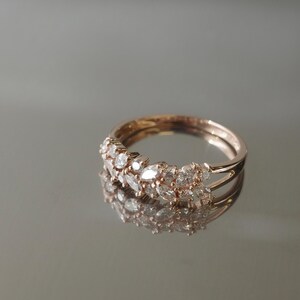 14K rose gold marquise ring with brilliant natural diamonds