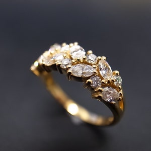 Marquise Diamond Wedding Ring in 14K Gold, Marquise Diamond Engagement Ring, Best Man Made Lab Grown Diamond Jewelry, Moissanite Stone Ring