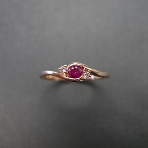 ruby ring, rose gold ring, diamond ring, diamond engagement ring, ruby engagement ring, unique engagement ring, women engagement ring, red gemstone ring, raw stone ring, proposal ring, stacking ring, stackable ring, gemstone ring, birthstone ring