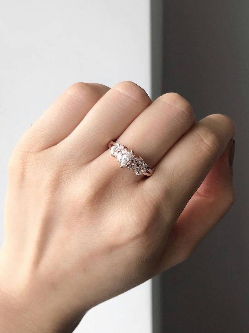 unique engagement ring, modern engagement, ring for women, marquise ring, marquise diamond ring, marquise cut diamond, unique ring, diamond engagement ring, women engagement ring, proposal ring, anniversary ring, Art Deco ring, bridal ring