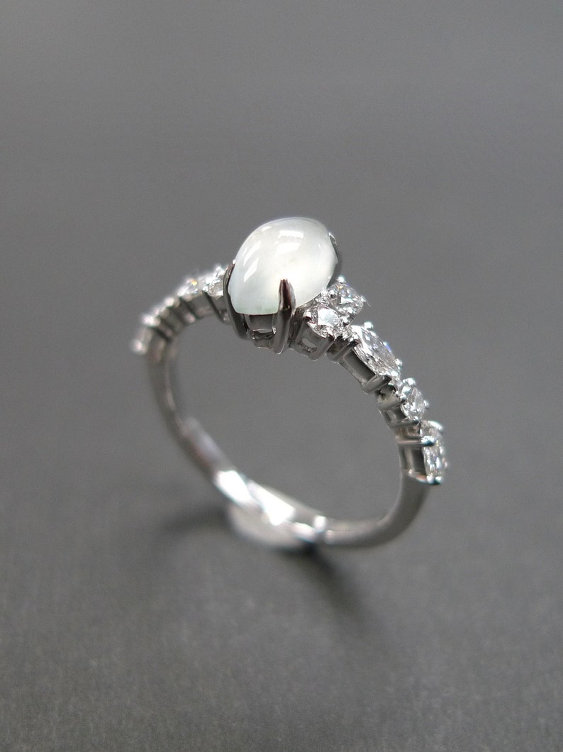 white jade ring, jade engagement ring, jade wedding ring, diamond engagement ring, unique engagement ring, unique ring, marquise diamond ring, moissanite ring, moissanite jewelry, marquise jade ring, marquise diamond engagement ring, jade jewelry
