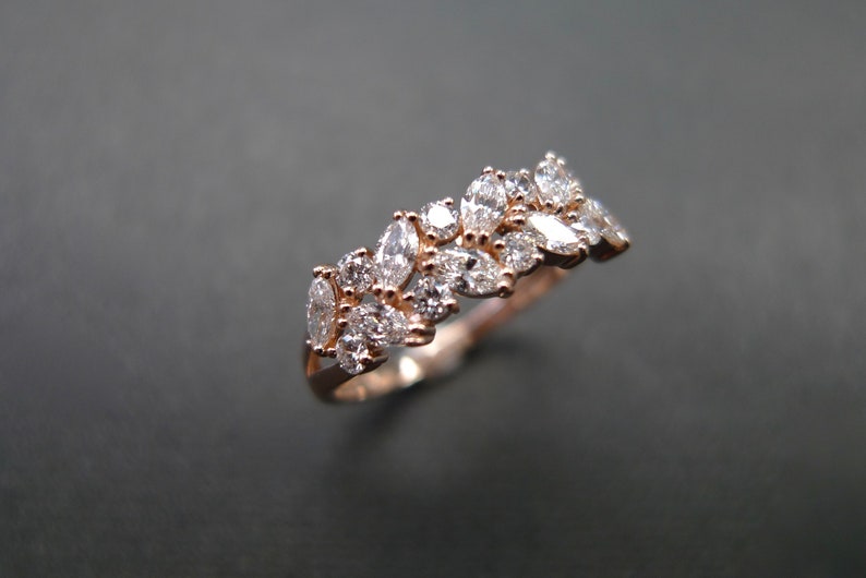 Diamond wedding ring, marquise diamond ring, diamond wedding ring, unique ring, unique wedding ring, unique jewelry, rose gold ring, gold ring, gold jewelry, women ring, women wedding rings, bridal ring, gift for her, handmade jewelry, jewelry