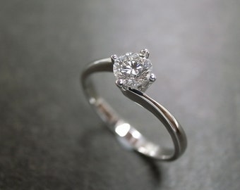 0.30ct Solitaire Diamond Engagement Ring in 14K White Gold