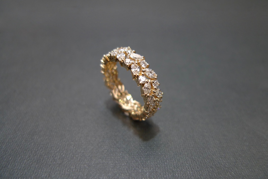 Eternity Ring Unique Wedding Ring Diamond Wedding Ring Etsy