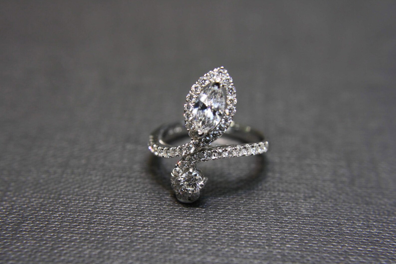 Engagement Diamond Ring in 18K White Gold Etsy