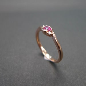 ruby ring, red gemstone ring, ruby engagement ring, raw gemstone ring, dainty engagement ring, delicate ring, women engagement ring unique engagement ring, gold stacking ring, stacking, stackable ring, proposal ring, ruby diamond ring, women ring
