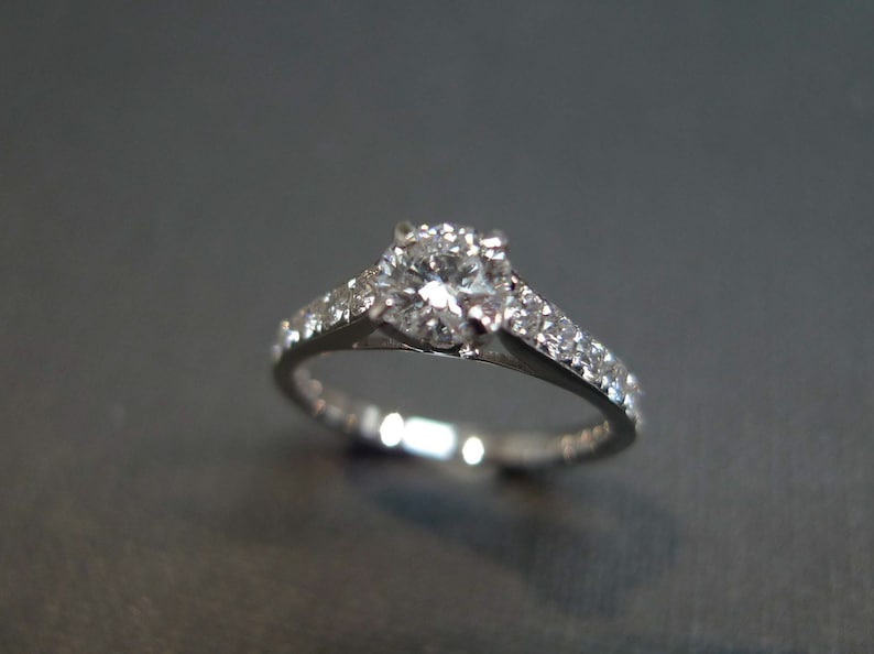 Diamond Engagement Ring / Engagement Ring / Wedding Ring / 0.40ct Diamond Ring / Diamond wedding ring / Promise Ring in 18K White Gold image 1