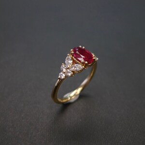 ruby ring, oval ring, marquise ring, ruby engagement ring, diamond engagement ring, unique engagement ring, marquise diamond ring, proposal ring, yellow gold ring, women engagement ring, ruby gift, ruby jewelry, gemstone jewelry, women jewelry
