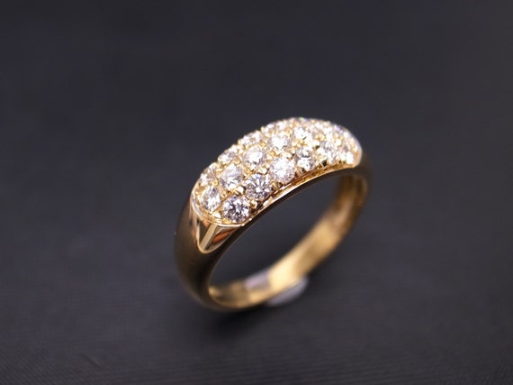 Diamond Wedding Ring in 14K Yellow Gold Diamond Wedding Band | Etsy