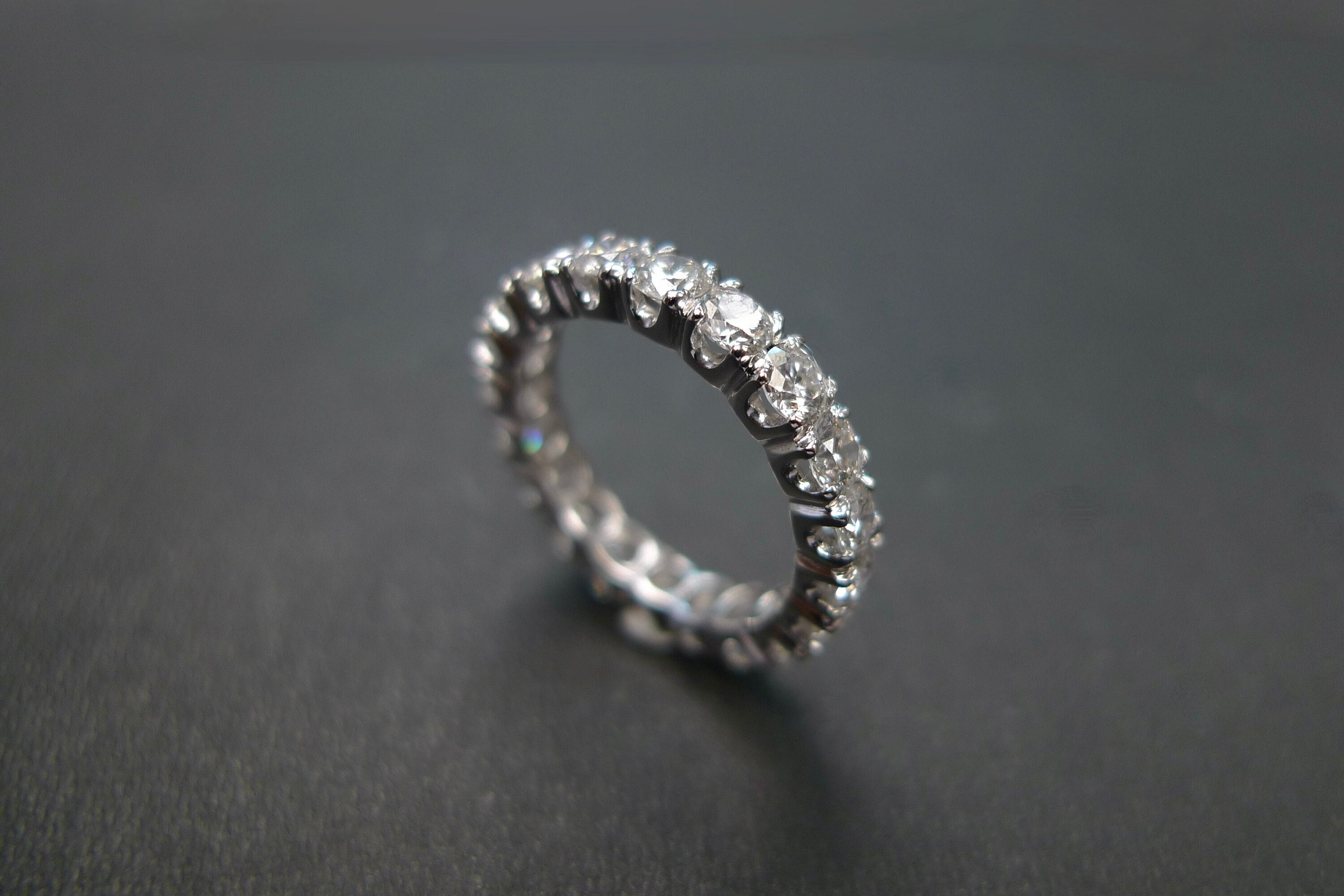 Full Eternity Ring, Diamond Eternity Ring, Lab Grown Diamond Moissanite Affordable Ring for Women Handmade Jewelry in 14K White Gold