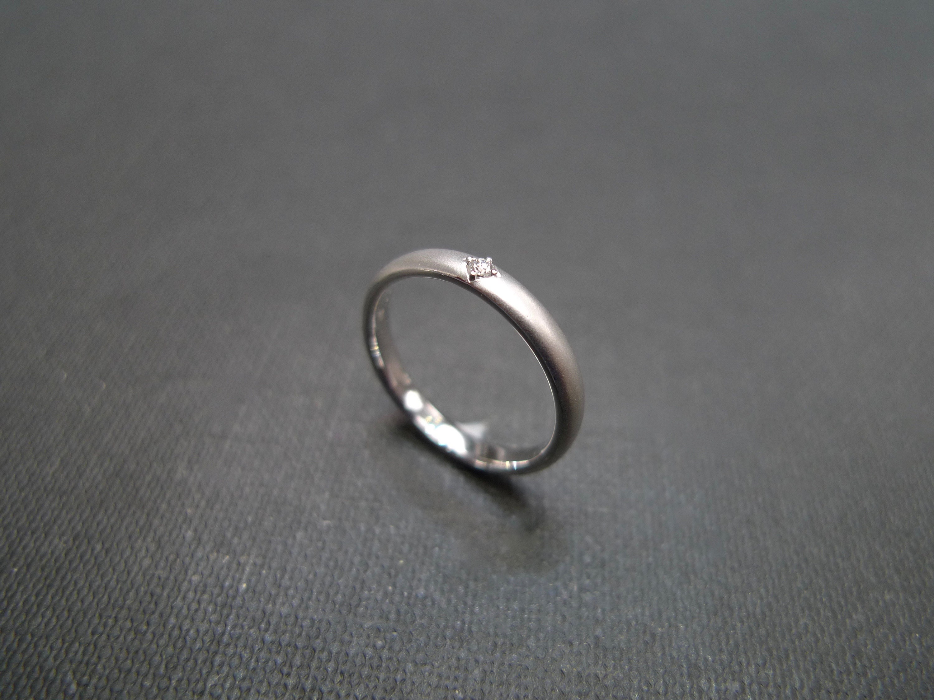 Matt Brush Finished Diamond Wedding Ring in 18K White Gold | Etsy