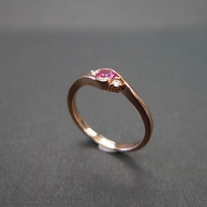 ruby ring, diamond ring, promise ring, statment ring, tension ring, twist ring, raw gemstone ring, gemstone jewelry stacking, stackable ring, birthstone ring, anniversary ring, gift for jewelry, handmade ring, gift for ring, red gemstone ring