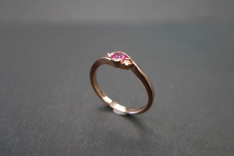 ruby ring, diamond ring, promise ring, statment ring, tension ring, twist ring, raw gemstone ring, gemstone jewelry stacking, stackable ring, birthstone ring, anniversary ring, gift for jewelry, handmade ring, gift for ring, red gemstone ring