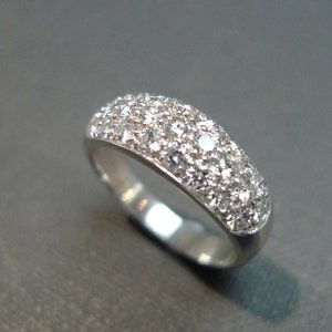 Aliança de casamento de diamante em ouro branco 14K, anel de diamante, aliança de casamento de diamante, anel de noivado de diamante, joias personalizadas, presente de joias