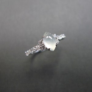 natural jadeite jade, white jade ring, white jade engagement ring, white jadeite jewelry, natural white jade ring, jade ring for women