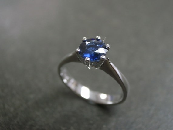 White gold blue hotsell sapphire engagement ring