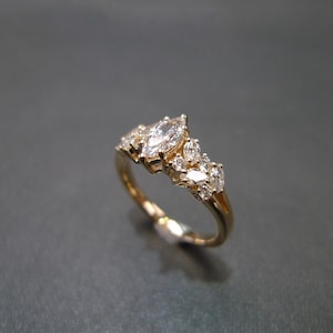 Unique Engagement Ring With Marquise Cut Diamond, Gift for Her ...