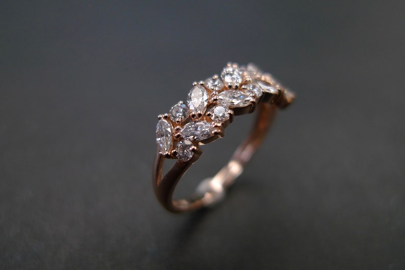 Rose gold ring, marquise diamond ring, marquise ring, women wedding ring, women wedding band, bridal ring, engagement rings, women engagement ring, unique ring, unique wedding ring, unique jewelry, handmade ring, handmade jewelry, custom made ring