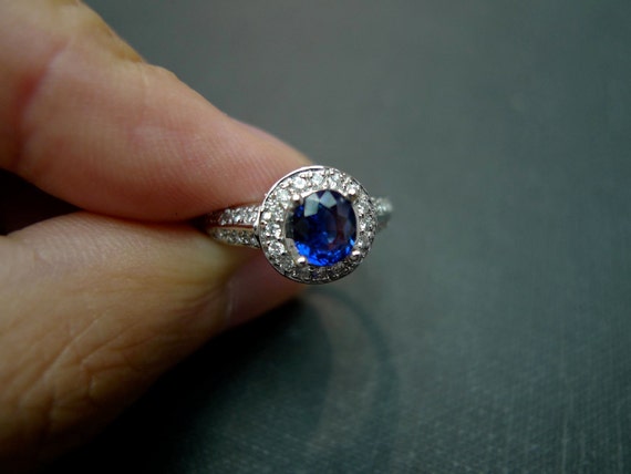 Anillo diamante online azul
