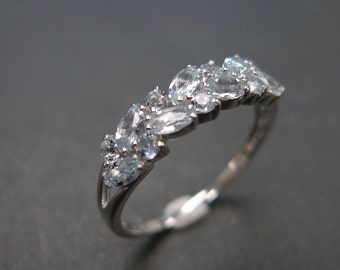 Aquamarine Ring, Aquamarine Birthstone Ring, Gold Ring Aquamarine Rings, Women Aquamarine, Gemstone Jewelry, Wedding Ring, Unique Jewelry