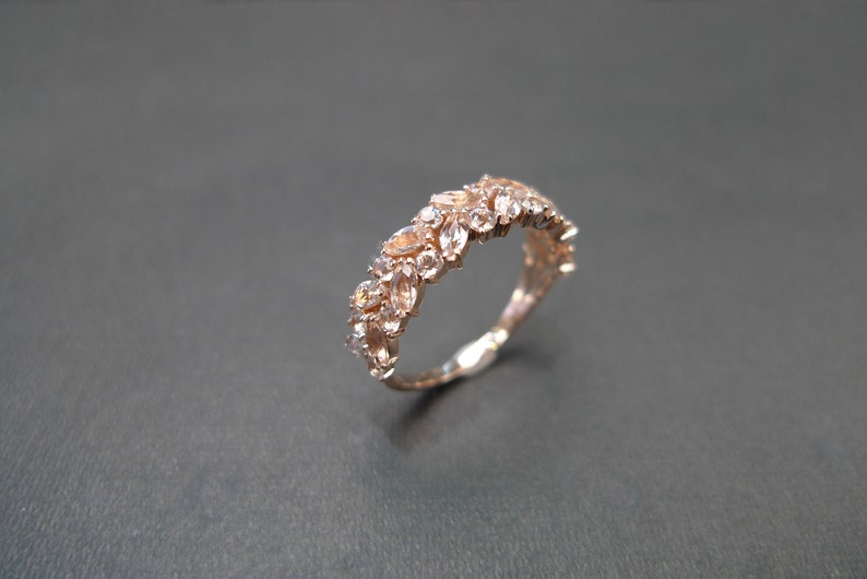 morganite wedding band, morganite ring, morganite engagement ring, rose gold morganite, rose gold ring, morganite eternity band, rose gold wedding band, morganite eternity ring, morganite jewelry, pink morganite ring, champagne morganite ring