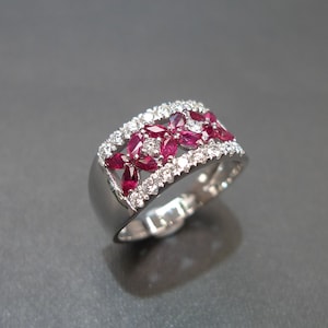 Ruby Ring, ruby gemstone, red rubies, ruby ring gold, Marquise Ruby, Diamond Ring, Gift for her, jewelry gift, Ring for Women, Anniversary